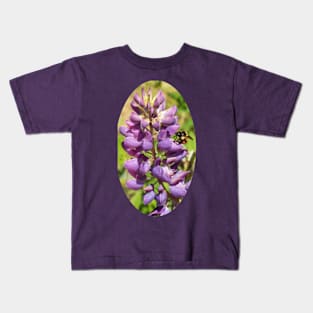 Honey Bee on Purple Lupine Kids T-Shirt